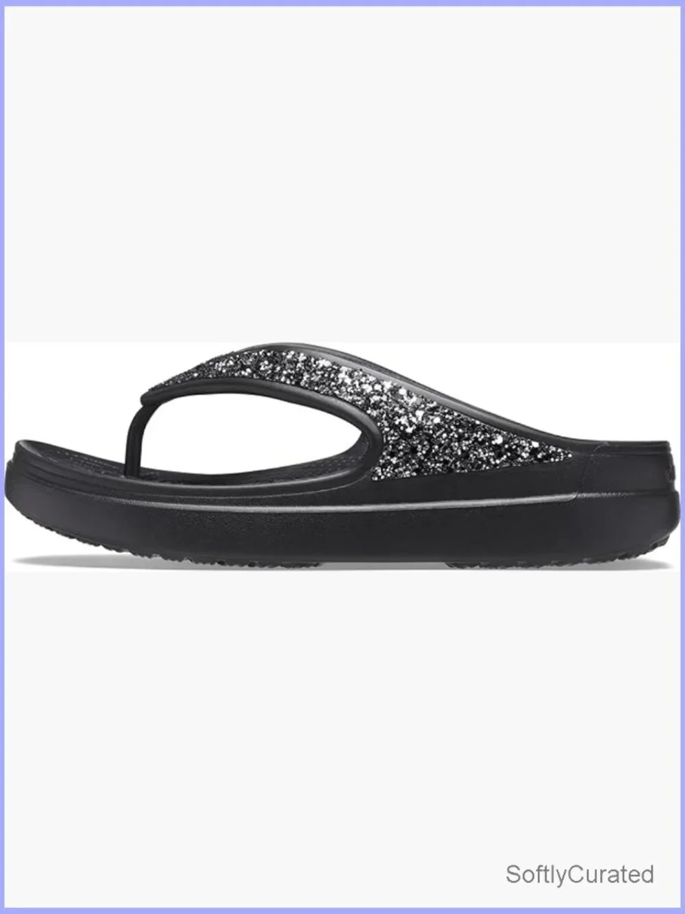 Embellished Wedge Flip Flops Sandals Women's Crocs Sloane Glitter